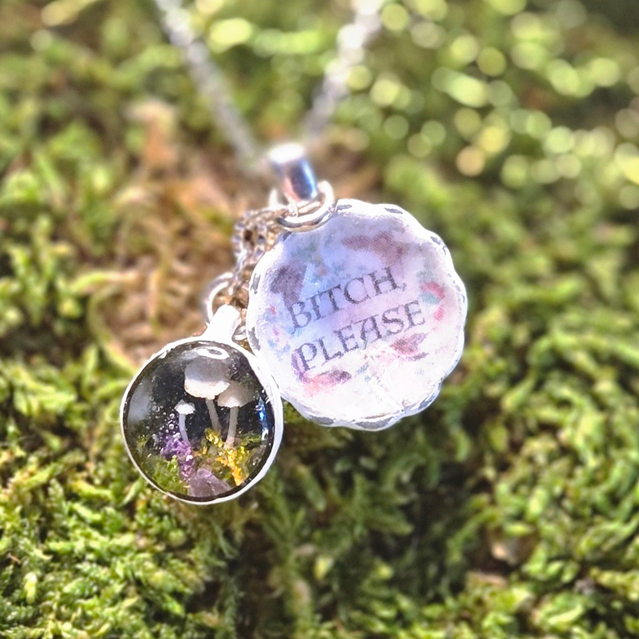 atTEAtude - Bitch, Please Mushroom Teacup Pendant