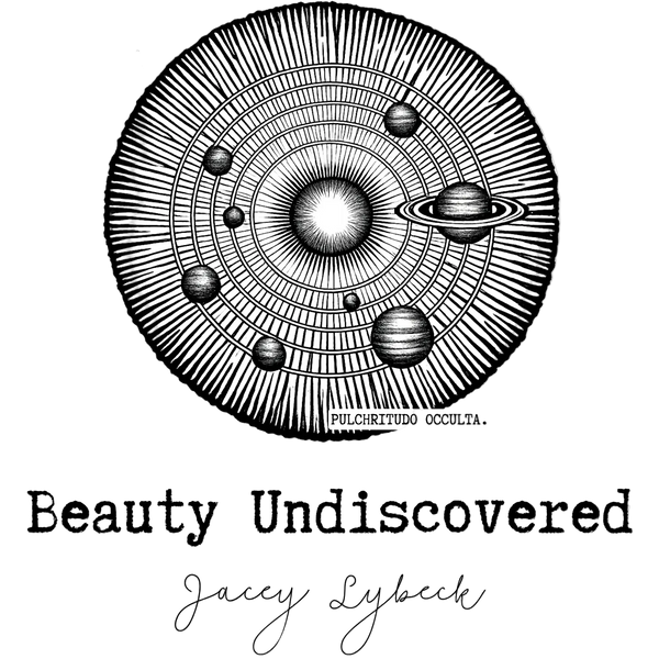 Black and white illustration of celestial bodies with 'Beauty Undiscovered' text below.