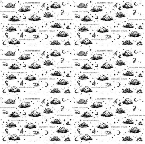 Pattern of black illustrations on a white background with text.