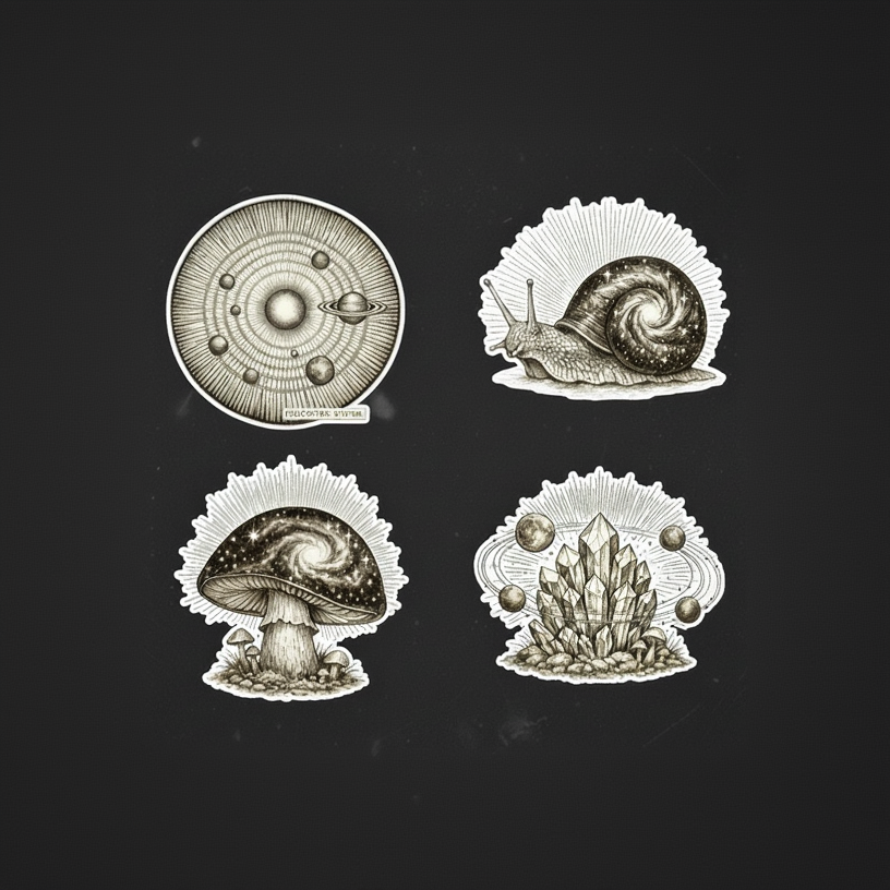 Beauty Undiscovered Sepia Sticker Set 2x2