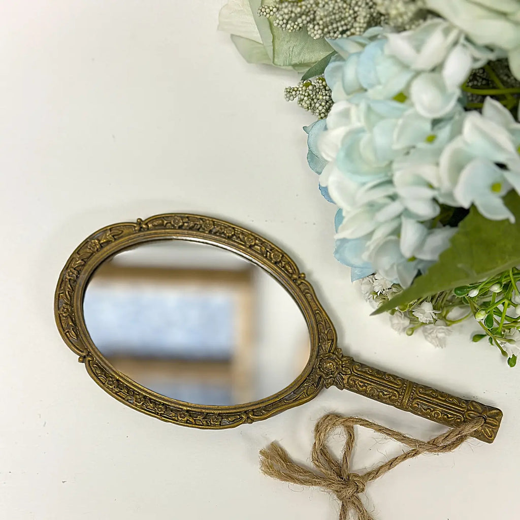 French Vintage Hand-Held Mirror