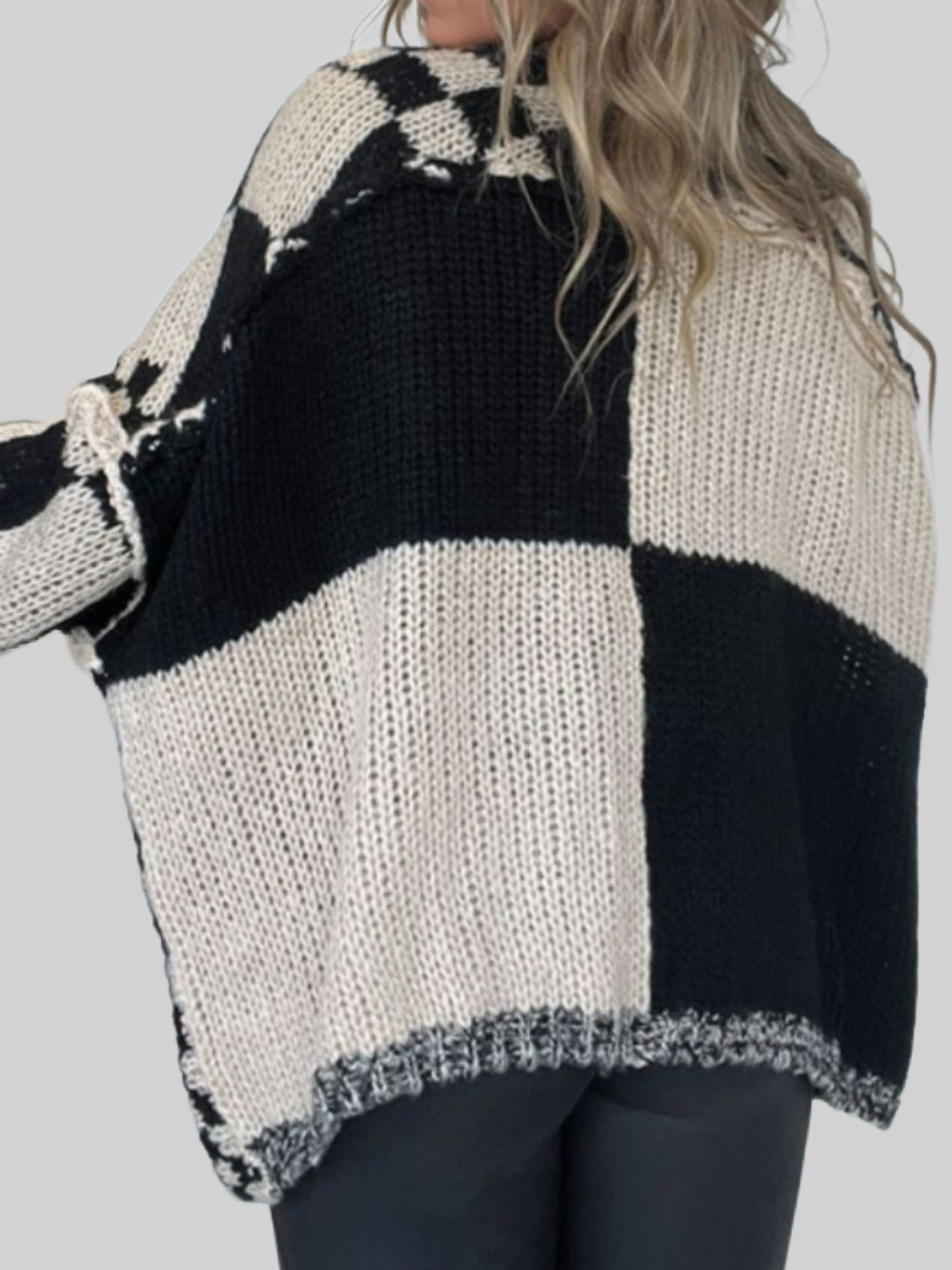 Plaid Open-Front Cardigan