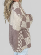 Plaid Open-Front Cardigan