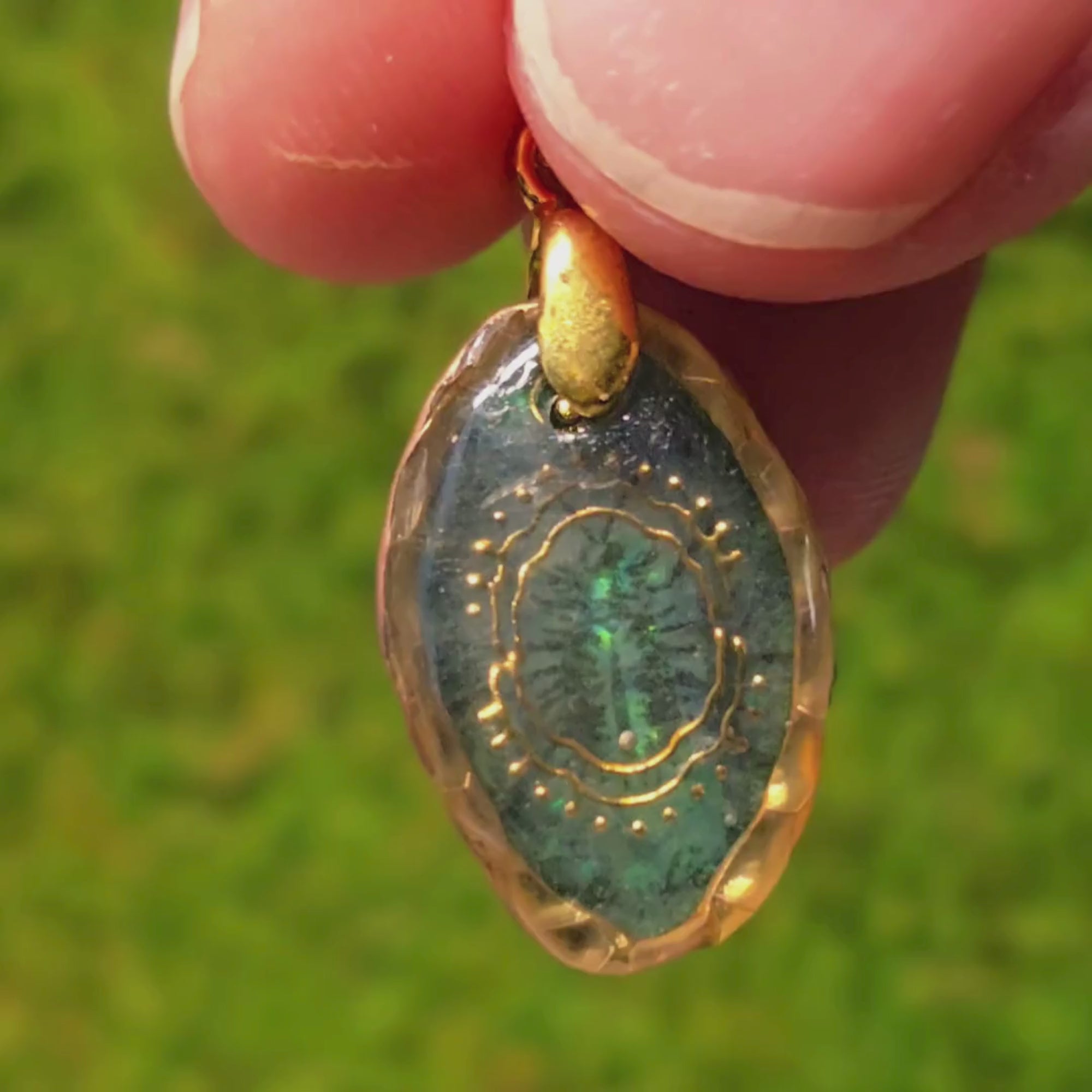 The Jeweled Beetle Pendant