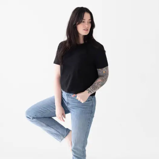 The Mom Crop in Jet Black