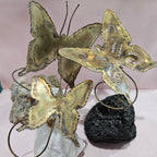 Brass Butterfly on Mineral Stone